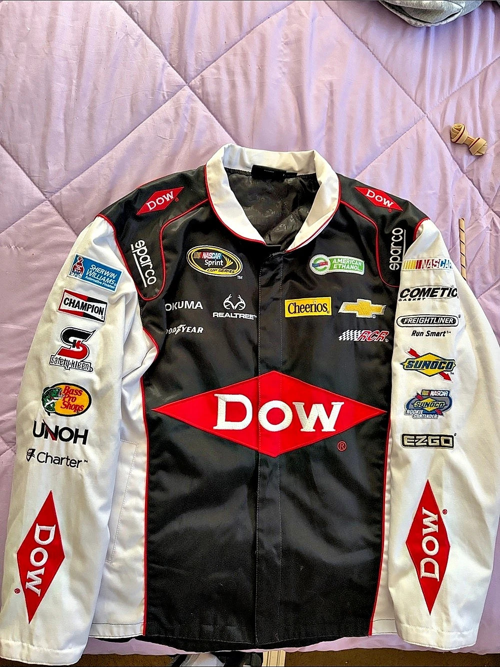 Chase Authentics Austin Dillon Dow NASCAR Racing Jacket Black & White